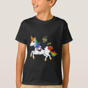 T-shirt Sorcière équitation Unicorn Amusement Halloween fi