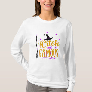 T-shirt Sorcière Et Célèbre - Violet & Orange