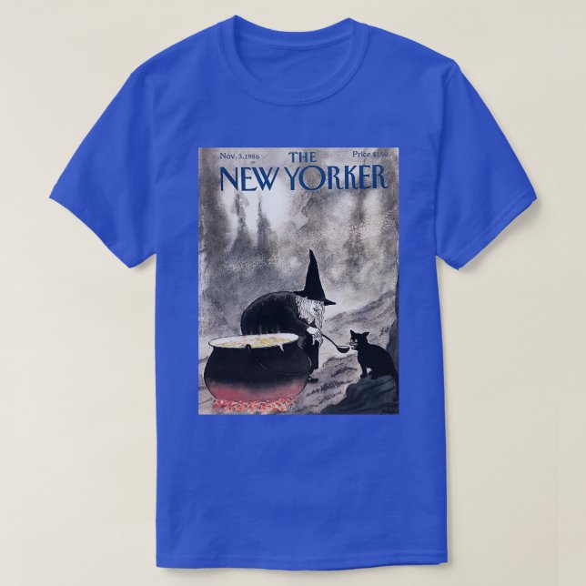 T-shirt Sorcière Et Chat Noir Dans Nouvelle Affiche (Design devant)