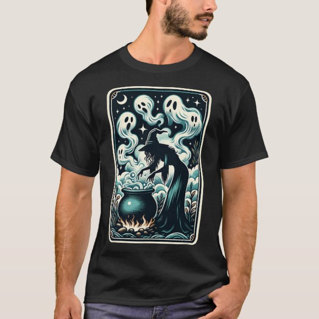 T-shirt Sorcière Ghost Cauldron Gothique Supernaturel Taro (Devant)