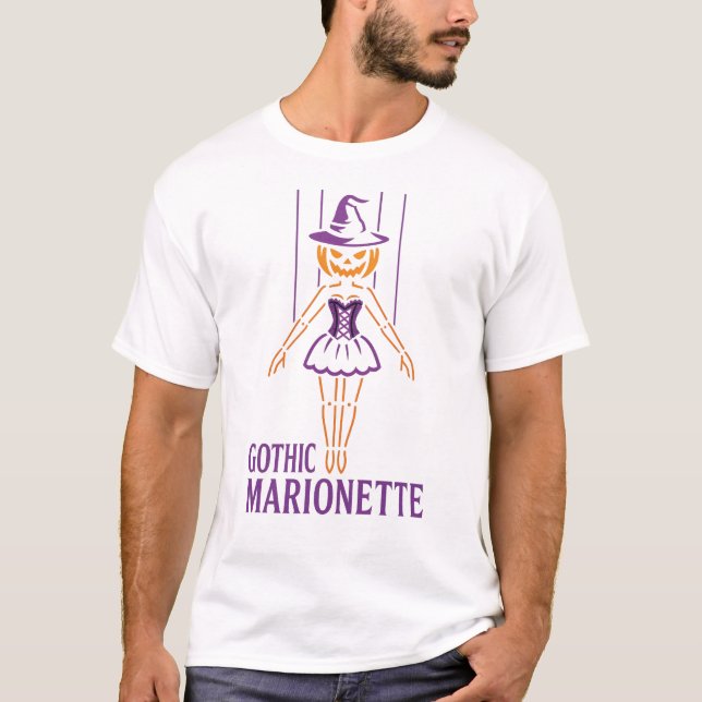 T-shirt Sorcière gothique de Citrouille de marionnette | M (Devant)