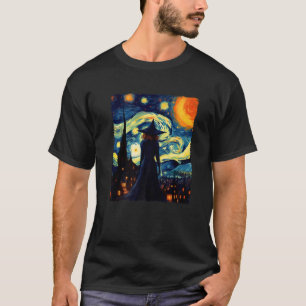 T-shirt Sorcière Halloween Starry Night Van Gogh Aesthétiq