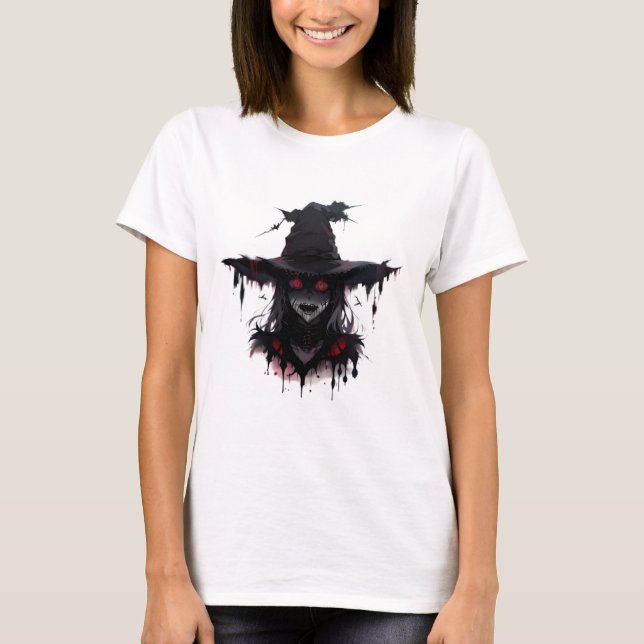 T-shirt Sorcière Horreur Halloween (Devant)