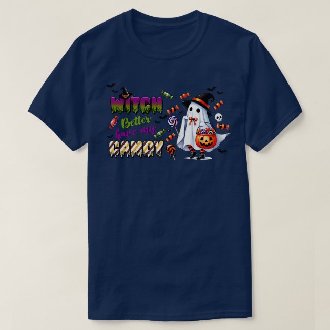T-shirt Sorcière Mieux Avoir Mon Bonbon 2 (Design devant)