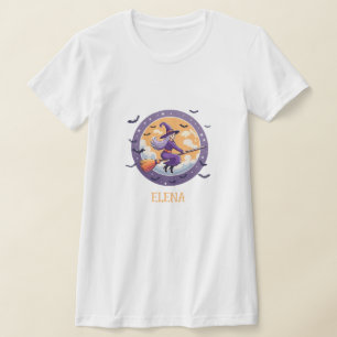 T-shirt Sorcière mignonne et chauves-souris Éffrayantes
