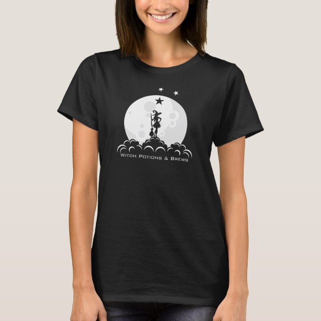 T-shirt Sorcière personnalisée avec lune (Devant)