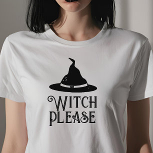 T-shirt Sorcière S'il vous plaît Black and White femmes Ha