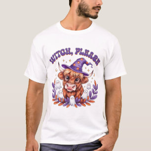 T-shirt Sorcière s'il vous plaît Highland Cow Halloween