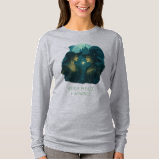 T-shirt Sorcière S'il vous plaît, Je Sparkle (Grey) traîné