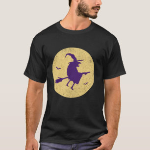 T-shirt Sorcière sur la Pleine lune en bâton de Broomstick