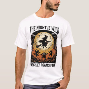 T-shirt Sorcière Vintage Halloween Lunes Méfaits Graphique