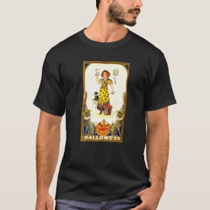 T-shirt Sorcière Vintage Wiccan Chats Sortilège Halloween