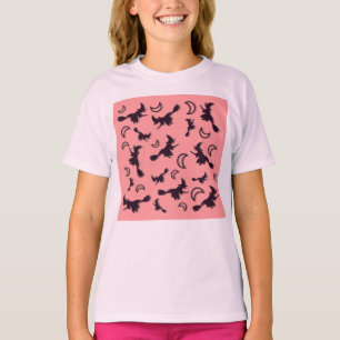T-shirt Sorcière volante entre la moitié de la lune à Hall