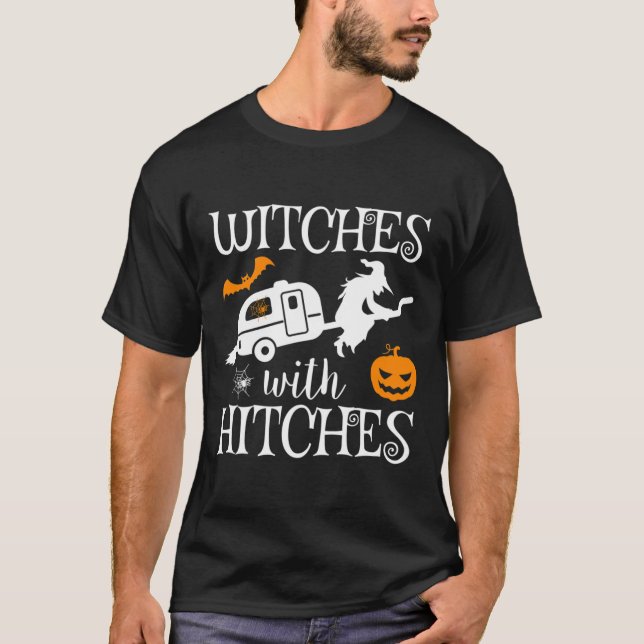 T-shirt Sorcières Avec Poignées Camping RV Costume Hallowe (Devant)