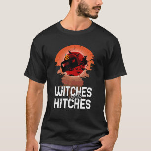 T-shirt Sorcières Drôle Avec Hitches Halloween Camping Cos