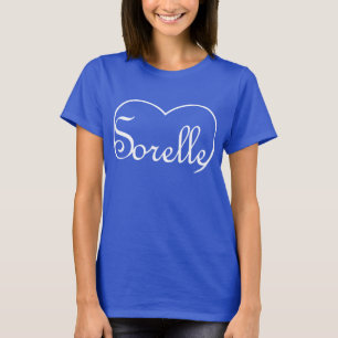 T-shirt Sorelle Italienne Soeurs coeur blanc