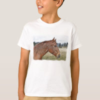 Sorrel Horse Portrait Equine Art Illustration