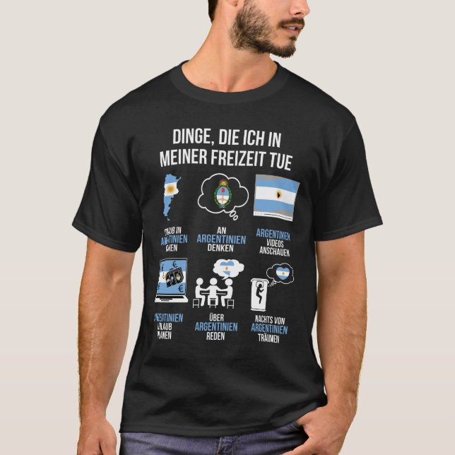 T-shirt Sort d'Argentine | Slogan de temps libre amusant (Devant)