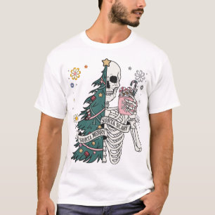 T-shirt Sorta Effrayant Joyeux Sorta Noël Squelette Arbre
