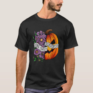 T-shirt Sorta Sweet Sorta Éffrayant Halloween Fleur Citrou