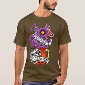 T-shirt Sorta Sweet Sorta Éffrayant Halloween Floral Pu