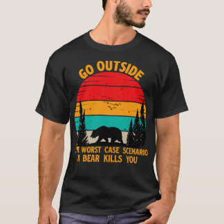 T-shirt Sortez Du Pire Scénario Coque Un Ours Vous Tue