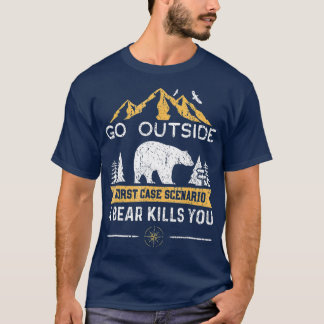 T-shirt Sortez du pire scénario Coque Un ours vous tue