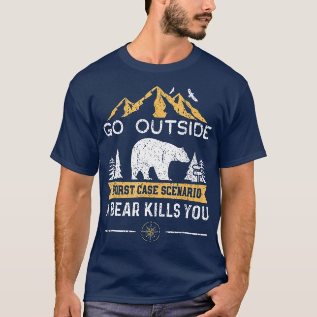 T-shirt Sortez du pire scénario Coque Un ours vous tue (Devant)