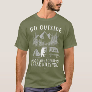 T-shirt Sortez du pire scénario Coque Un ours vous tue
