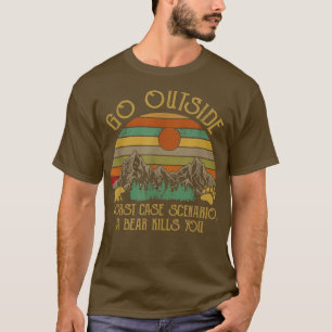 T-shirt Sortez Du Pire Scénario Coque Un Ours Vous Tue Vin