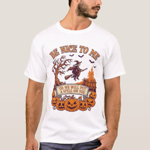 T-shirt Sortez Moi Sorcière de Halloween Balai Citrouilles