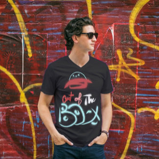 T-shirt Sortie de la boîte Typographie manuscrite Dessin