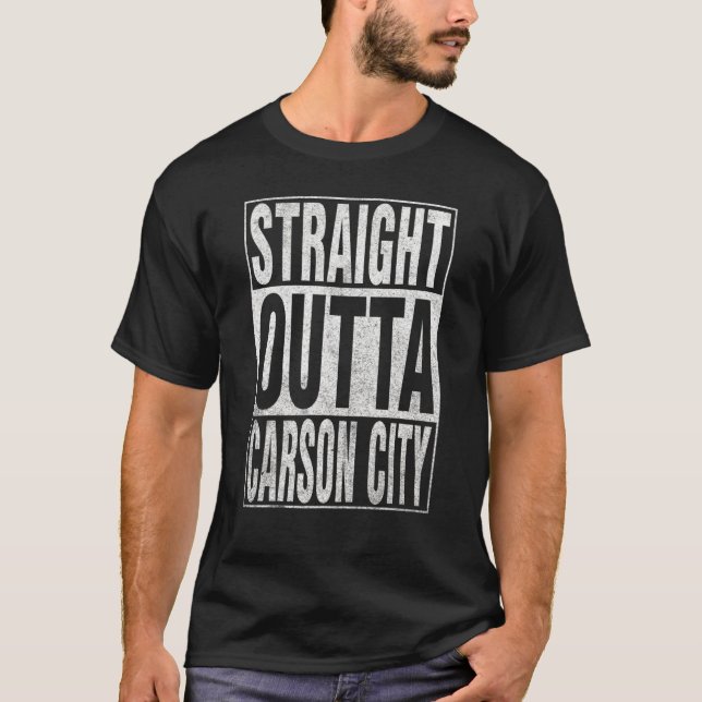 T-shirt SORTIE DROITE CARSON CITY Cool Accueil Citation (Devant)