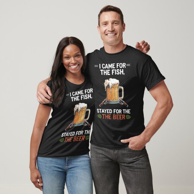 T-shirt sortie pêche et bière - Dos personnalisabl (Unisexe)