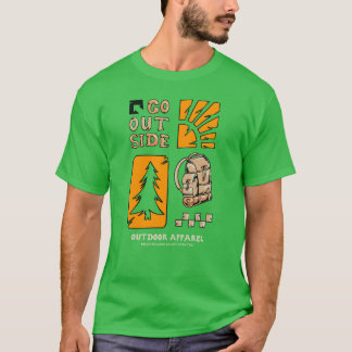 T-shirt Sortir Dehors – Randonnée Extérieure Aventure Vint