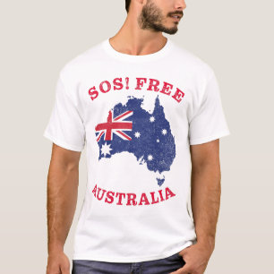 T-shirt SOS ! Australie libre - Liberté et droits Austral