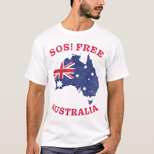 T-shirt SOS ! Australie libre - Liberté et droits Australi (Devant)