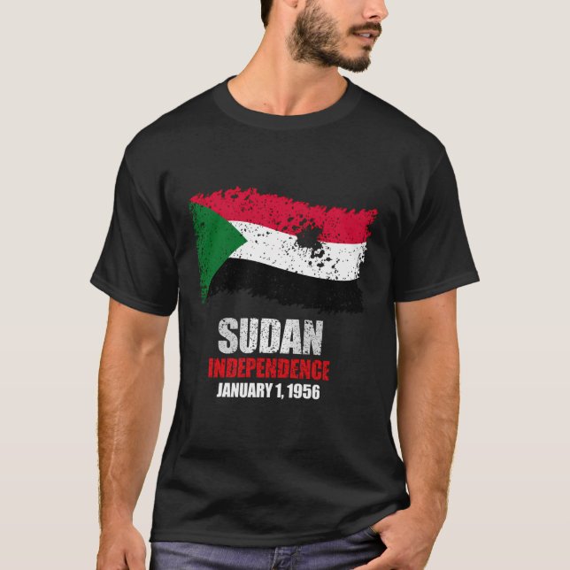 T-shirt Soudan Drapeau T Chemise Indépendance Soudanaise (Devant)