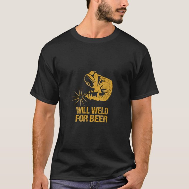 T-shirt Soudure Pour Soudage De Bières Alcool Lover Boire (Devant)