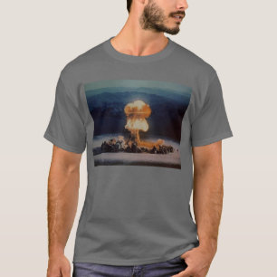 T-shirt Souffle de bombe atomique, bleu avec le boulon de