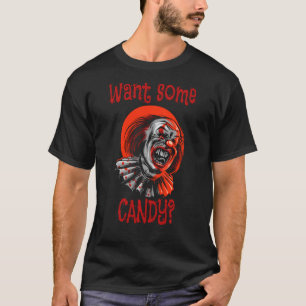 T-shirt Souhaitez Un Candy Effrayant Mal Horreur Clown Hal