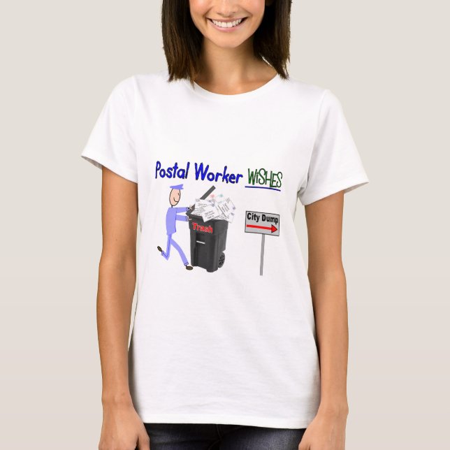T-shirt Souhaits de travailleur postal--Drôle (Devant)