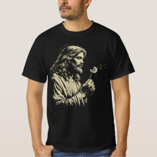 T-shirt Souhaits qui s'envolent Jésus soufflant sur un pis