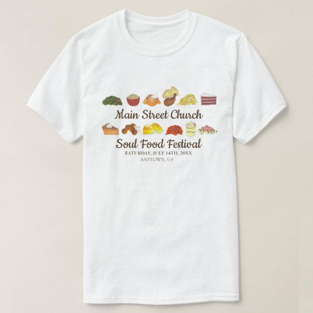T-shirt Soul Food Festival Event Southern Cuisine Cuisine (Design devant)