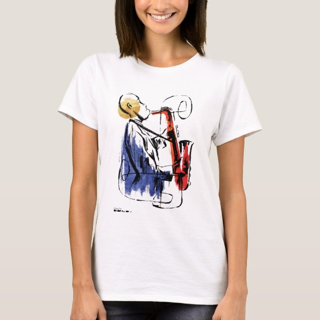 T-shirt Soul | Lecteur Saxophone Art éditorial (Devant)