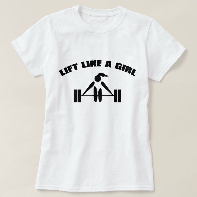 T-shirt Soulevez comme une fille - noir (Design devant)