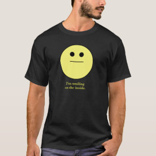 T-shirt souriant-visage ne souriant pas "je souris sur
