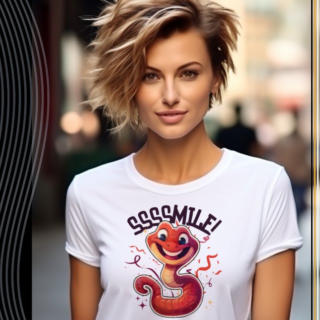 T-shirt Souriez ! Serpent drôle (Créateur téléchargé)