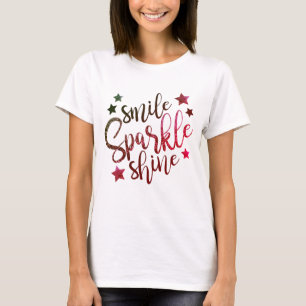 T-shirt Sourire, étincelle et éclat dans les tons violets