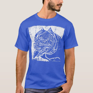 T-shirt Sourire Pitbull coloré, Chien Est Amoureux, Vintag